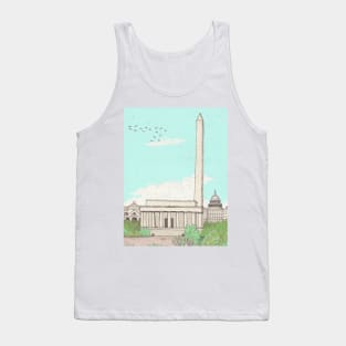 Washington DC USA Capital Landmarks Illustration Tank Top